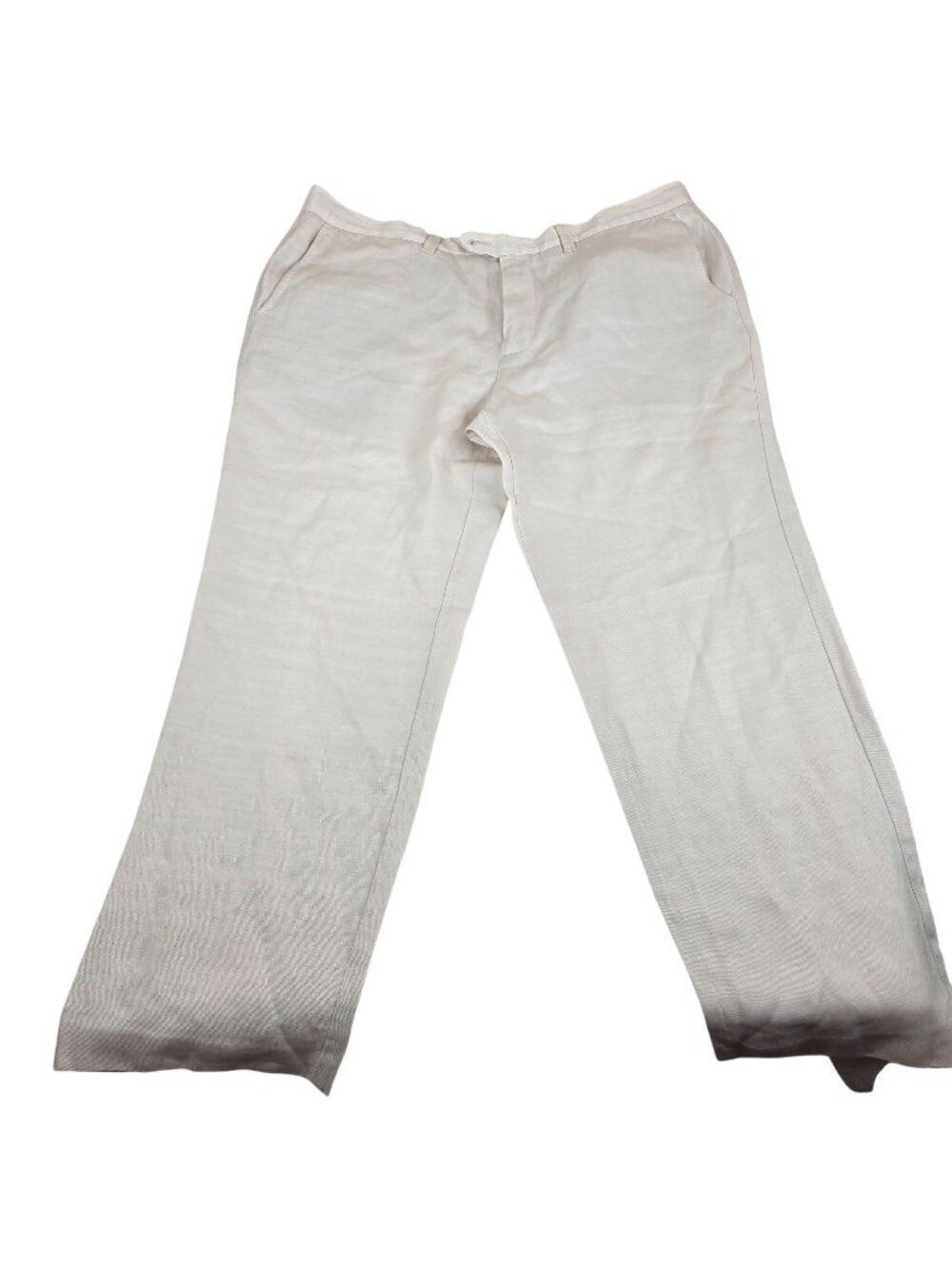 Tommy Bahama Mens Pants 35x32 Beige Linen Blend Relaxed Fit Flat Front